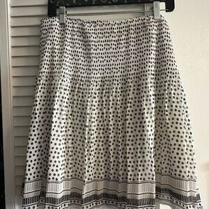 Max Studio Black and White Polka Dot A-Line Skirt